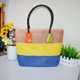 thumbnail image 1 of Bolso de hombro para mujer tejido a rayas con estampado de cocodrilo y paja sintética, 1 of 1