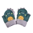 thumbnail image 3 of Guantes para niños, lindos guantes con forma de dinosaurio para dedos, anticaídas, de invierno, cálidos y a prueba de frío, con cordón ajustable, 3 of 6