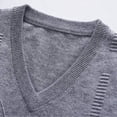 thumbnail image 6 of FINALGANG Men Sweater Vest Solid Color Sleeveless V Neck Knitted Vest Plain Pullover Tops Office Casual Daily Outdoor Wear Trendy Knitwear, 6 of 6