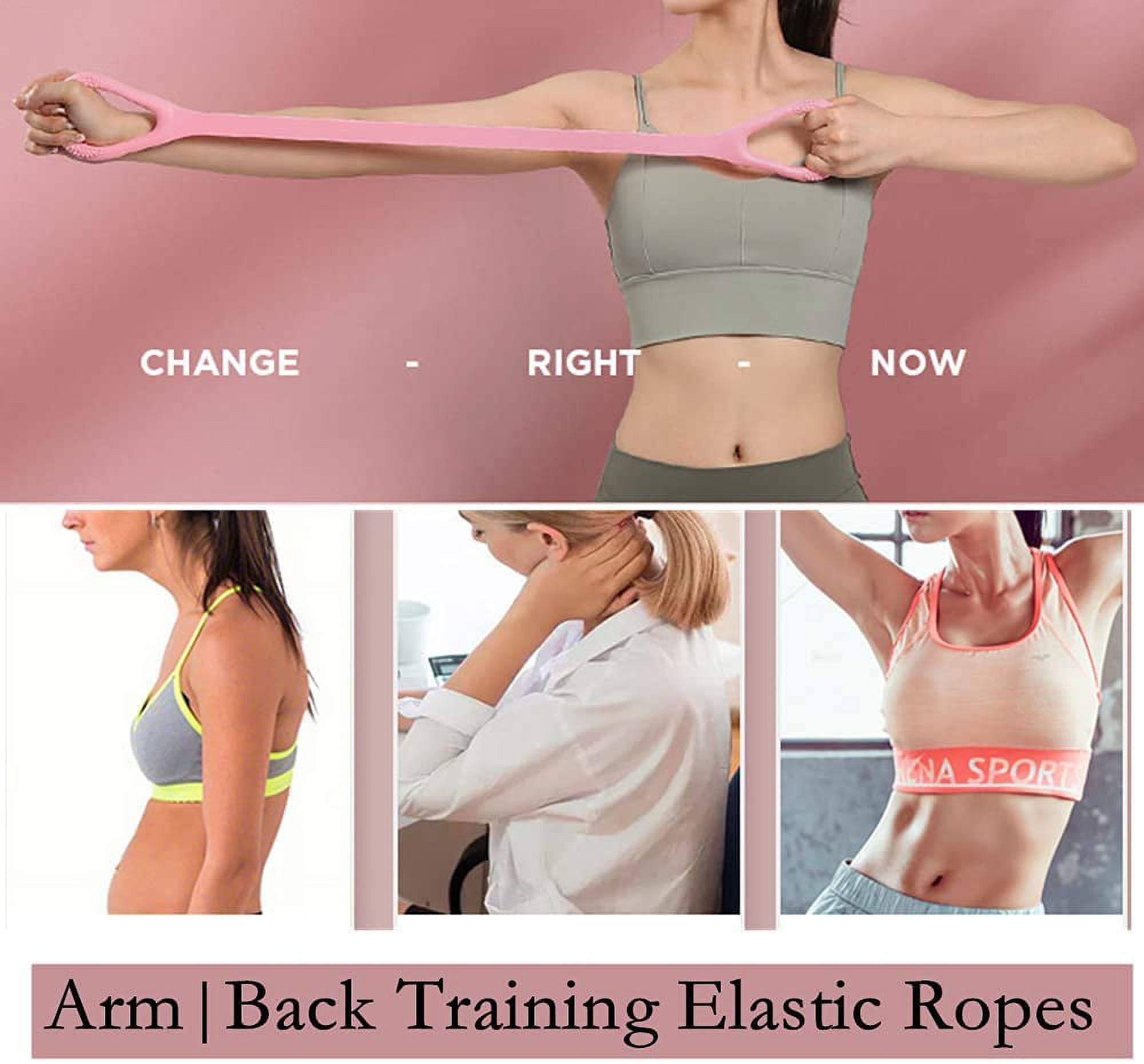 JJEAN-Resistance Bands,Professional Exercise Bands Long Natural Latex Elastic Bands, Perfect for Strength Training,Physical Therapy,Yoga,Pilates,Stretching