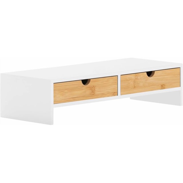 Support pour Moniteur avec Tiroirs \u Support Double pour Moniteur de Bureau Rehausseur de Moniteur d'Ordinateur VESA Support pour Portable Organisateur de PC de Bureau Étagère \u Convient au Moniteur pour Bureau Maison Jeu