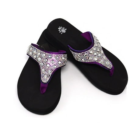 Texas West - Premium Rhinestone Studded Bling Bling Flip Flops in Multi ...