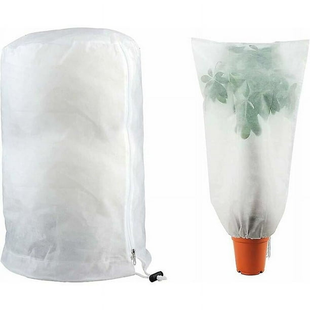 Cubierta para plantas, cubiertas para el invierno, bolsa de protección para plantas y frutas de jardín: proteja sus plantas del frío, ajustable con cremallera con cordón, 1,2 x 1,8 m