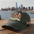 thumbnail image 2 of Minjewel Unisex 250th USA Anniversary Adjustable Hat Patriotic Vintage Baseball Cap Distressed Washed For July 4th Celebration,Army Green, 2 of 7