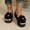 Black, variant on Women's Summer New Flower Wedge Heel Outdoor Sandals, Cute Floral Elevated Lightweight Footwear for Vacation and Daily Activities Yellow 36