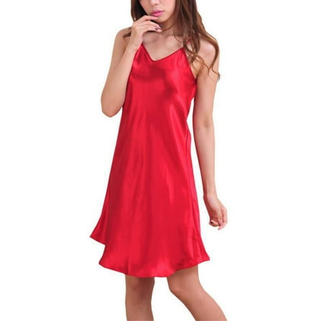 

Esho Women Babydoll Lingerie Sleepwear Mini Dress V Neck Nightgown Pajamas