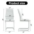 thumbnail image 6 of JUFU Modern White Dining Chairs Set of 4, Faux Leather High Back with Chrome Legs, 6 of 9