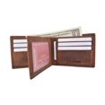 thumbnail image 2 of MARSHAL Personalized Date Men's RFID Blocking Genuine Leather Bifold Multi-Card Center Flap Wallet Vintage Brown, 2 of 6