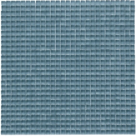 Solistone Atlantis 11-3/4 in. x 11-3/4 in. Dorado Frosted Blue Glass Mosaic Wall Tile, Case of 10