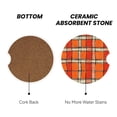 thumbnail image 3 of Round Ceramic Car Coasters 2 Pack Absorptive Clean Cork Bottom For Anti-Slip Use On Most Cars Orangered Houndstooth Checkered Hand-Drawn Sketch_3, 3 of 8