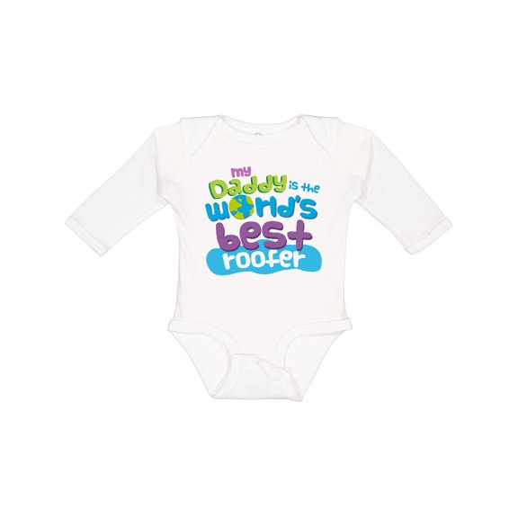 Inktastic Daddy Worlds Best Roofer Boys or Girls Long Sleeve Baby Bodysuit