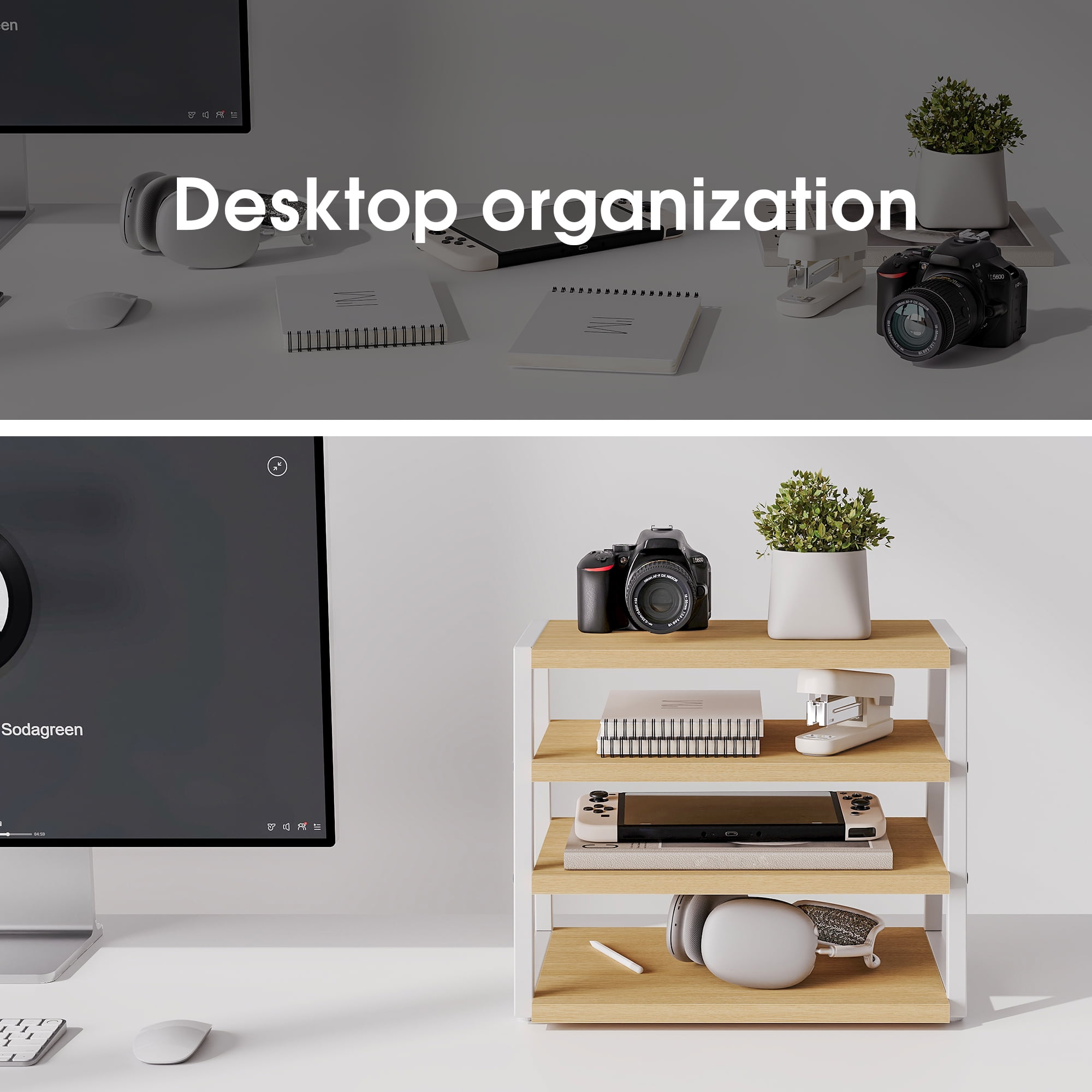 Fenge Desk Organizer, 4 Tier File Organizer for Desk