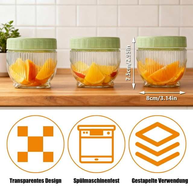 TIELUTT Cat Sealable Stacking Glass Storage Jars with Foam Lids for Freshness Glass Storage Container Food Containers Glass Pantry Storage Glass Food Storage Containers Large Glass Pantry Storage Con