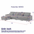 thumbnail image 4 of 126" Modular Sectional Sofa, Convertible L-Shaped Couch with Cup Holders and Charging Station, 4-Seater Comfy Cloud Couches with Movable Ottoman and 4 Waist Pillows, Beige, 4 of 9