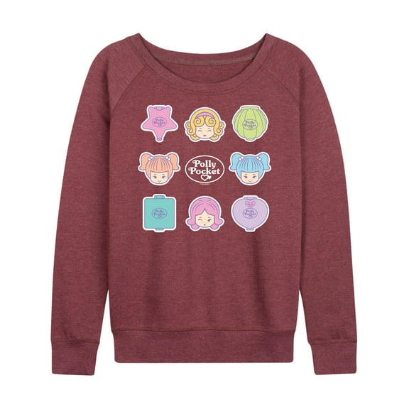 Polly Pocket - Polly Pocket Grid - Women's Lightweight French Terry Long Sleeve Shirt