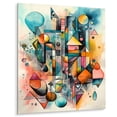 thumbnail image 2 of Designart "Geometry in Balance Blue and Orange II" Modern Geometric Metal Wall Art Prints, 2 of 5
