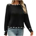 thumbnail image 2 of AherBiu Chandails pour Femmes Tendance Tricot Manches Longues Corde à Enfiler Pull Col Rond Mignon Automne 2024 Hauts, 2 of 8