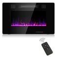 thumbnail image 1 of 30" Electric Fireplace Insert, 750W/1500W LED Fireplace w/Remote Control, 8H Timer & 12 Flame Colors, Wall Mounted Fireplace, Fireplace Heater, Recessed Electric Fireplace for Home RV, 1 of 10
