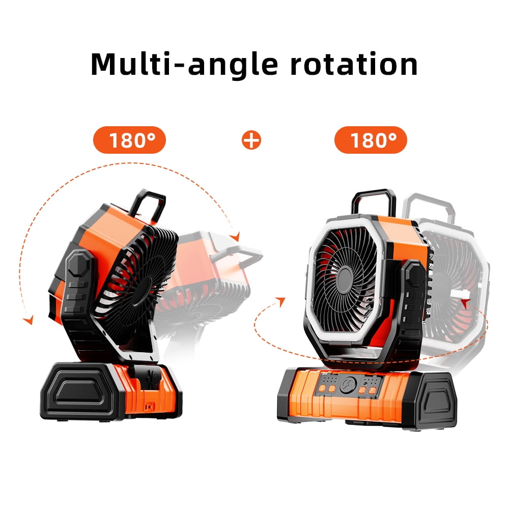 Universal HF-F6 Portable Rechargeable Outdoor Camping Fan USB Table Fan With LED Light And Power Bank For Camping Outdoor