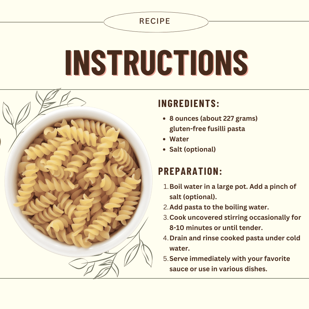 Pasta, Fusilli  3/5LB BAGS Certified Gluten Free, USDA Organic & GMO Free,  Wheat & Corn-Free, Made w/3 Ingredients -Mountain High Organics
