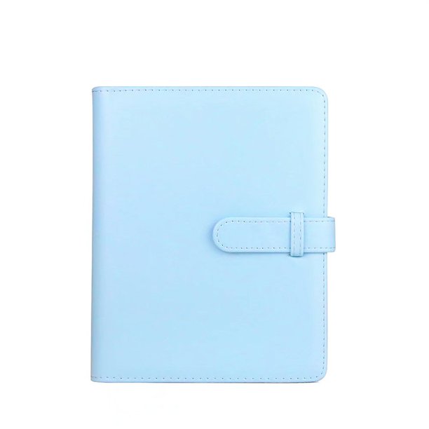 álbum de fotos de cuero PU de 3 pulgadas y 256 piezas, colección de almacenamiento de fotos de fotografía digital, álbum de recuerdo, álbum de fotos de billetera-azul hielo