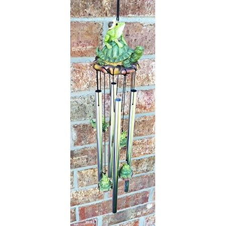 Pond Green Frog And Turtle Best Friends Resonant Relaxing Wind Chime (Best Pavers For Patio)