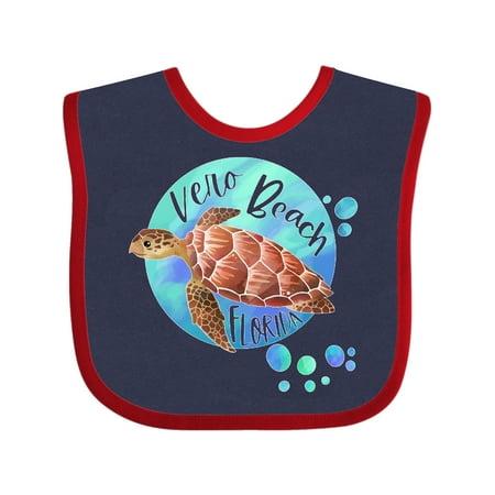 

Inktastic Vero Beach Florida Swimming Sea Turtle with Bubbles Gift Baby Boy or Baby Girl Bib
