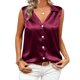 thumbnail image 3 of TaTaai Women's Sleeveless Satin Blouse Lapel Collar Business Casual Top Lightweight Sheen Fabric Office Formal Shirt Gift, 3 of 8