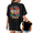 Black, variant on Women's Green Mental Health T-Shirts Retro Smiley Face Graphic Short Sleeve Crewneck Tops