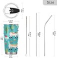 thumbnail image 3 of SKYSONIC Alpaca Tumbler Stainless Steel Double Wall Vacuum Reusable Insulated Mug with Straw and Built-in Coaste for Cold and Hot Beverages, 20oz, 3 of 7