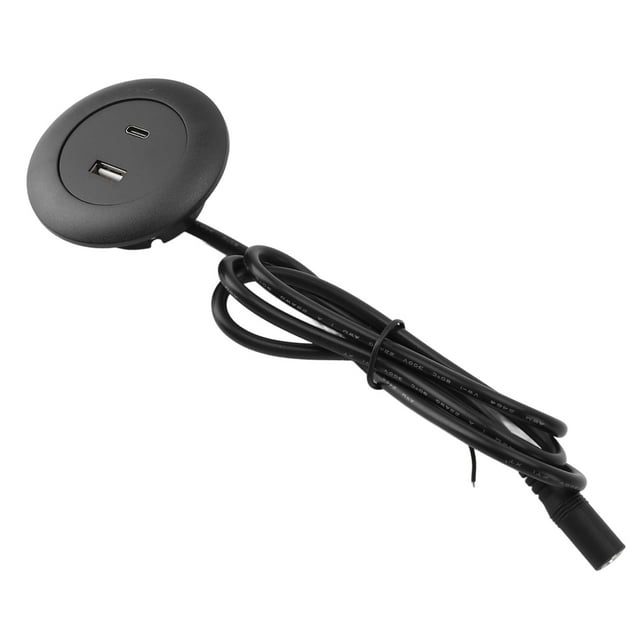 USB Hub Charger for Sofa Bedside Table with USB A and C Port, Embedded Power Socket 100 to 240V Phone Tablet Desktop USB Charger