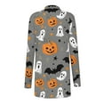 thumbnail image 4 of Fznquz Open Front Womens Sweater 2025 Halloween Cardigan Long Sleeve Funny Casual Ghost Print Gray Women Clothing, 4 of 6