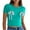 Mint Green, variant on Dgankt Plus Size Tops for Women Women's new short-sleeved round neck drawstring solid color casual top T-shirt