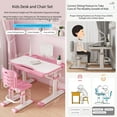Kids Study Desk and Chair Set Height Adjustable, Ergonomic Children Study Table with Tilt