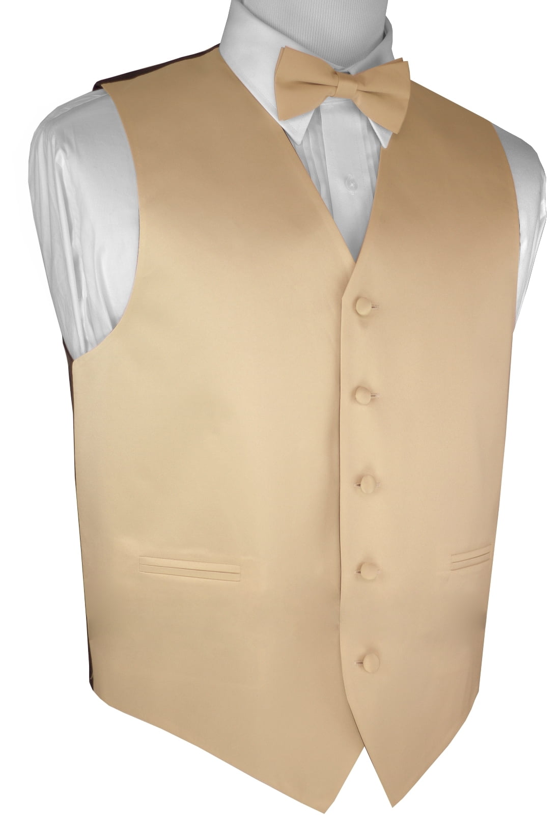 Bow Tie Men’s 4 Piece Tuxedo Vest Set including Vest Handkerchief and Tie V4 
