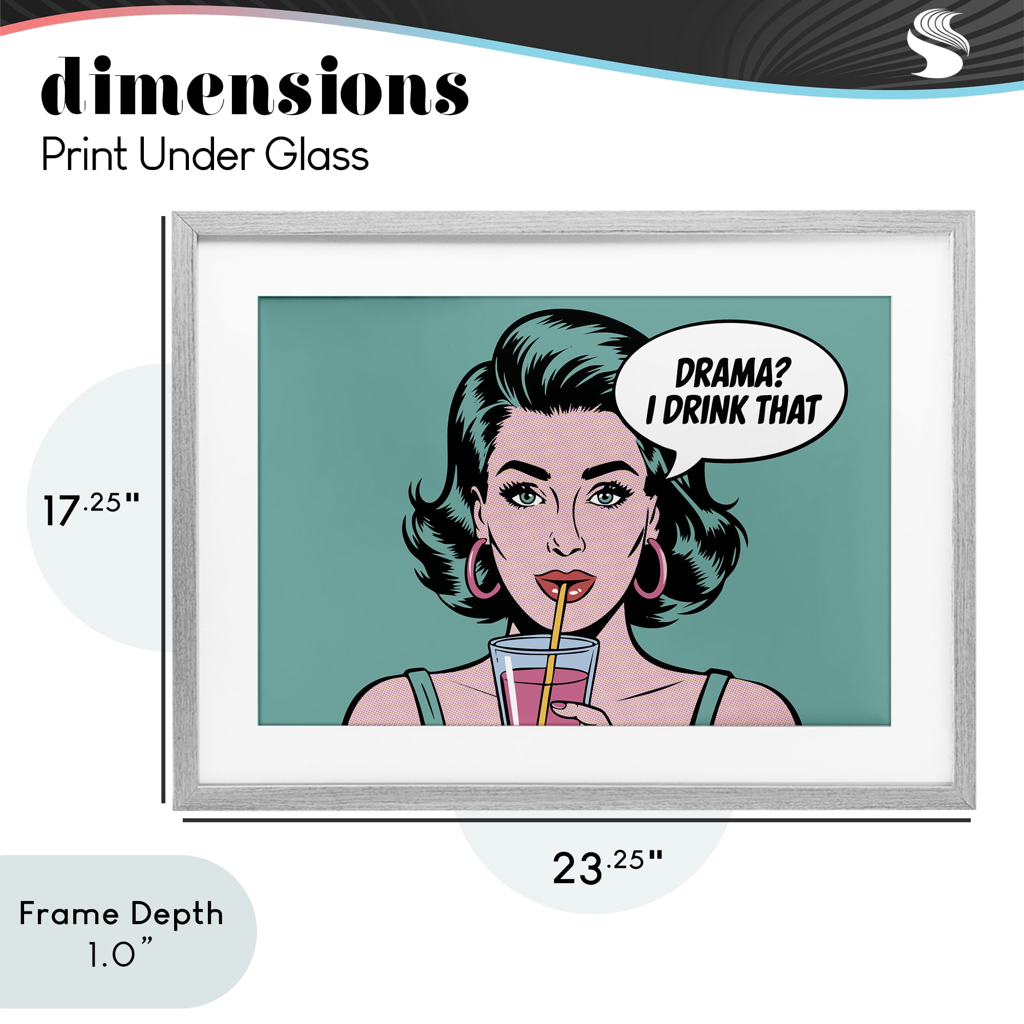 Stupell Industries Drama I Drink That Gray Framed Print Under Glass, design by Andreas Magnusson