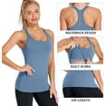 thumbnail image 4 of Women's Ribbed Workout Tank Tops with Built in Bra Racerback Athletic Top, 4 of 6