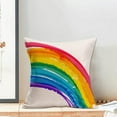 thumbnail image 5 of Rainbow Pillow Covers 18x18 Inch Set of 2 Watercolor Rainbow Home Decor Throw Pillow Case LGBT Gay Pride Cotton Linen Cushion Cover for Sofa Couch Bedroom, 5 of 6