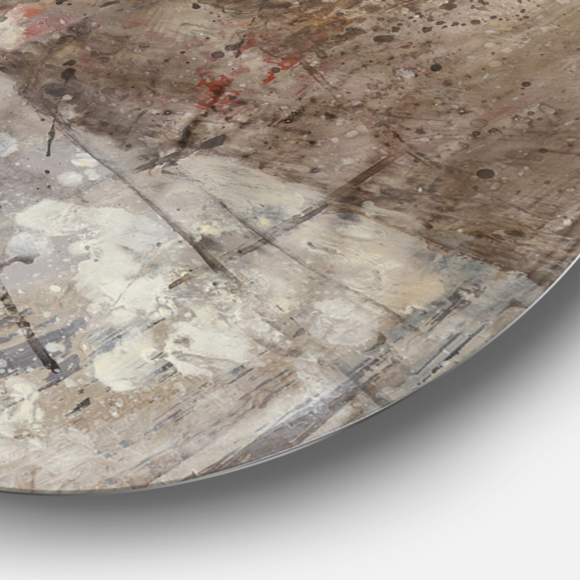 Designart 'Designart 'Fire and Ice Minerals III' Geometric Metal Circle Wall Art