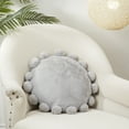 thumbnail image 3 of Saro Lifestyle Posh Faux Bunny Fur Pom Pom Poly Filled Throw Pillow, 3 of 3