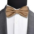 thumbnail image 2 of LAICAIW Mens Solid Color Double Fold Pre-tied Bow Tie and Pocket Square Set, 2 of 7