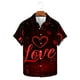 thumbnail image 5 of Camisas de Manga Larga para Hombres Día de San Valentín Impreso Botón Solapa, Camisa de Manga Corta Casual para Regalos, 5 of 9