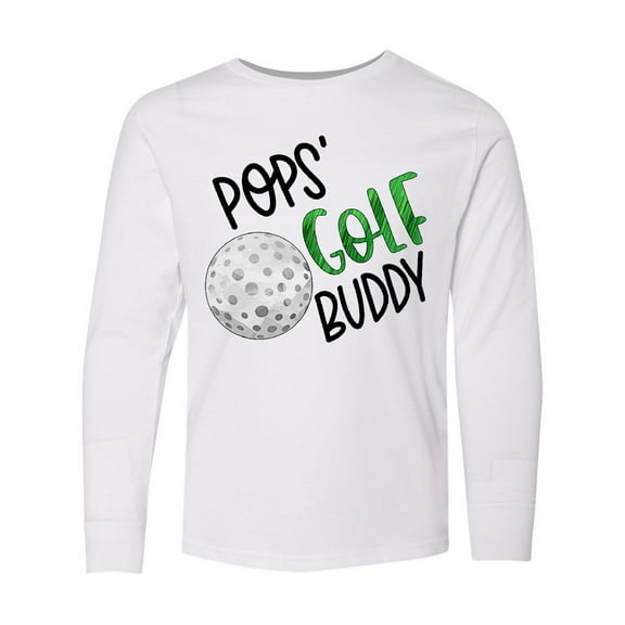 Inktastic Pops' Golf Buddy with Golf Ball Long Sleeve Youth T-Shirt