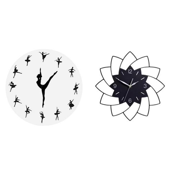 Reloj de pared,Reloj de pared con bailarina,reloj decorativo colgante.,Reloj de pared grande,Reloj de pared acrílico silencioso sin tictac,Reloj de pared grande para oficina,silencioso,fácil