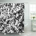 thumbnail image 1 of Cortina de baño ABPHQTO Diseño geométrico de camuflaje abstracto monocromo gris negro 165x180 cm, 1 of 2