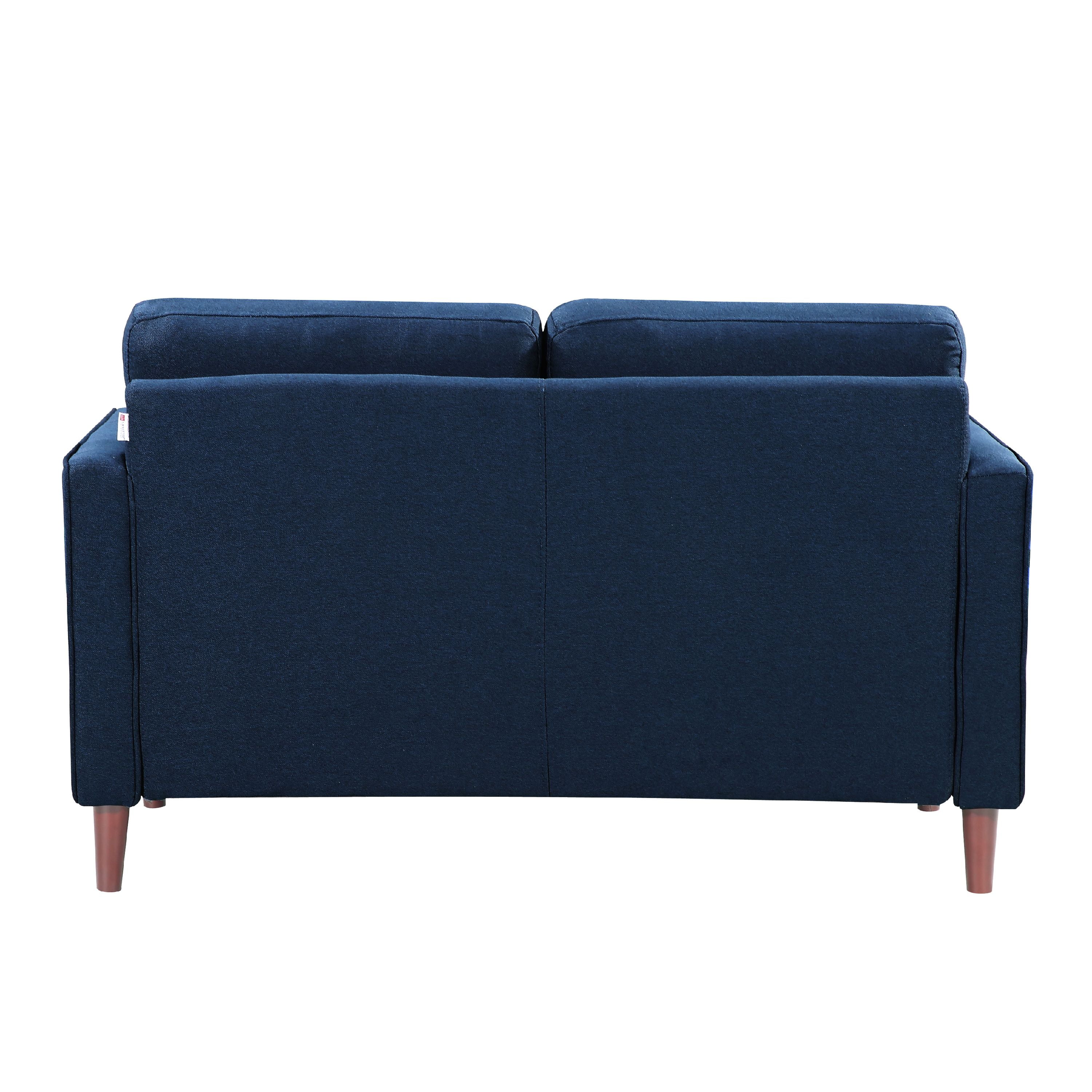 Lifestyle Solutions Lorelei Mid-Century Modern Loveseat, Blue Fabric