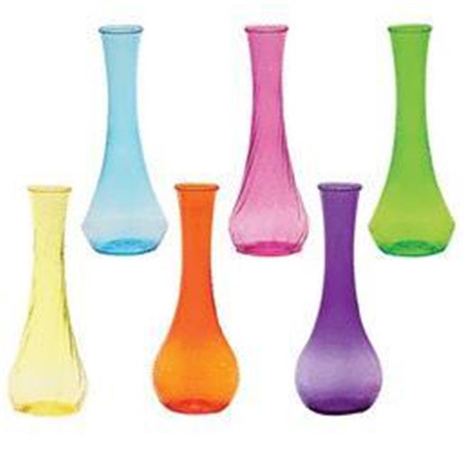 Floral 55891 9 in. Plastic Bud Vase Fiesta Assorted