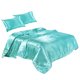 thumbnail image 2 of Funda de edredón Funda de edredón de seda artificial Cremallera Funda de almohada para dormir Juego de cama, Queen, 229x229cm, Lake Blue Advancent HA003632-17, 2 of 7