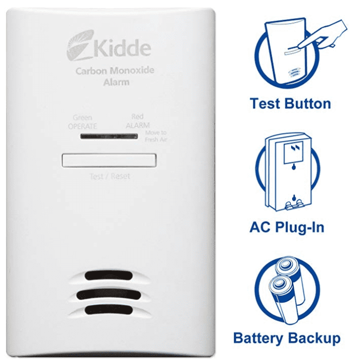 Kidde KN-COB-DP2 AC Plug Carbon Monoxide Alarm Monitor with Battery Back-Up 