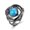 Black, variant on Platinum Black Gun Plated Ring Halo Womens Kallaite Stone Blue B504